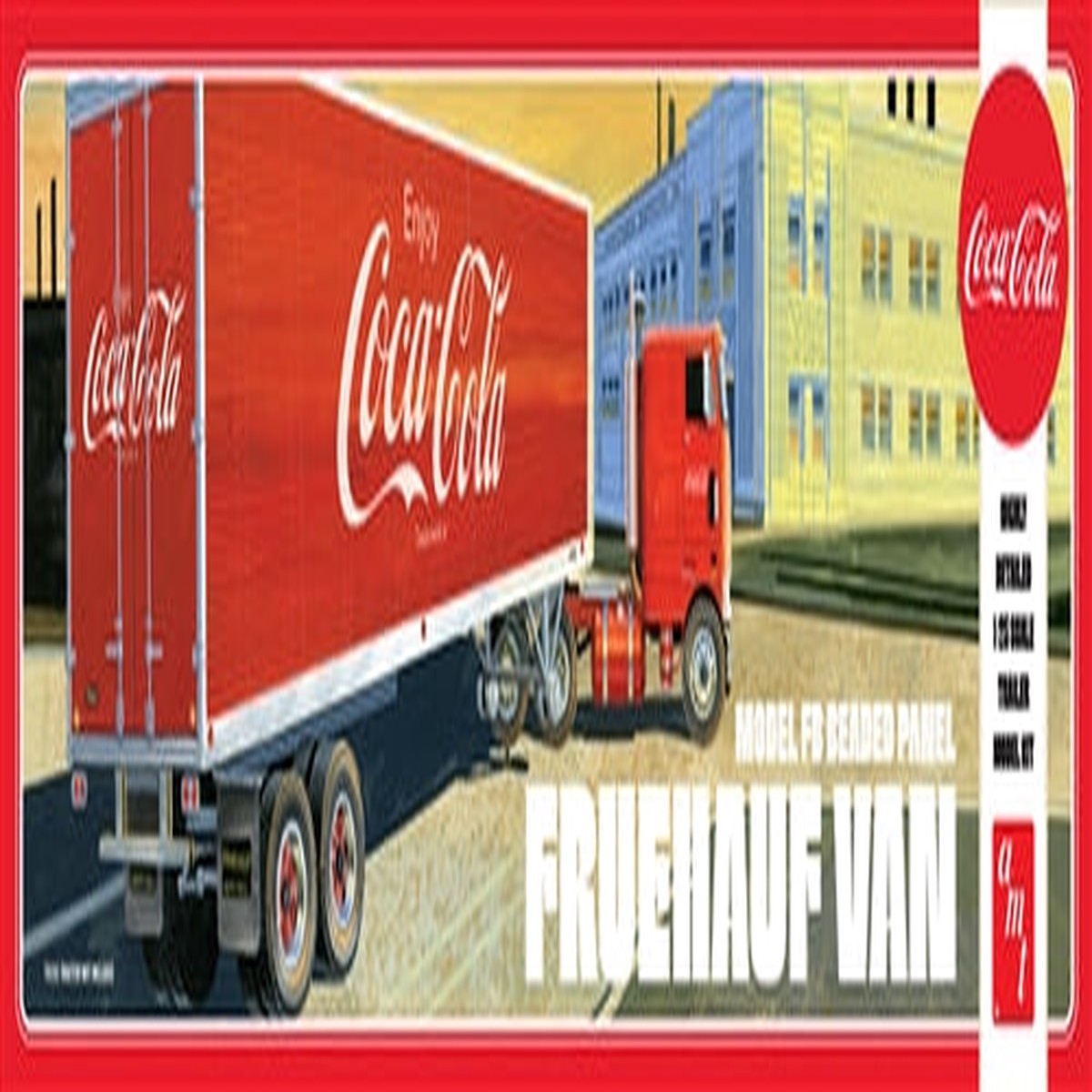 AMT 1109 1/25 FRUEHAUF BEADED VAN SEMI TRAILER (COCA-COLA)