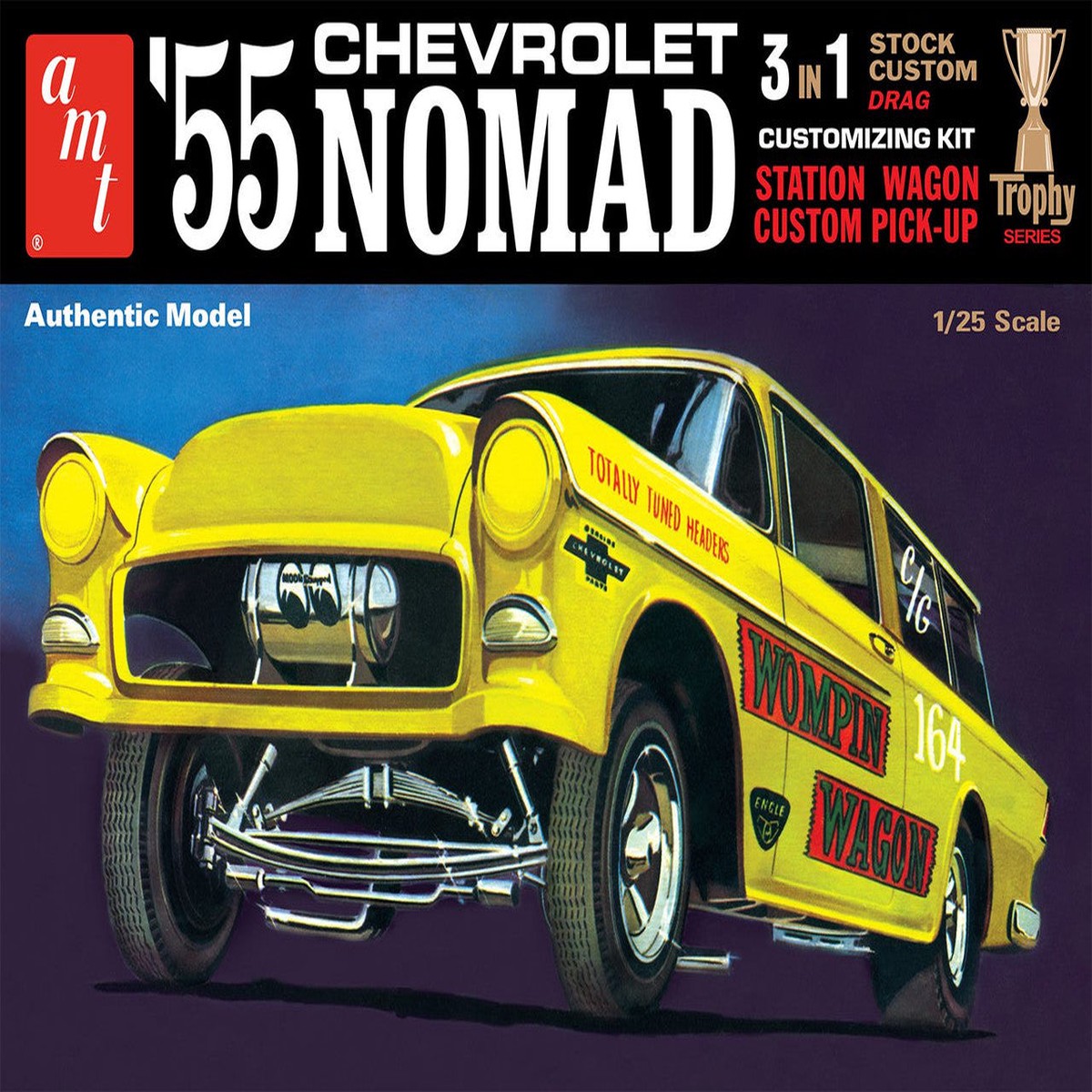 AMT 1297 1/25 1955 Chevy Nomad Station Wagon Customizing Car Kit (3 in 1)
