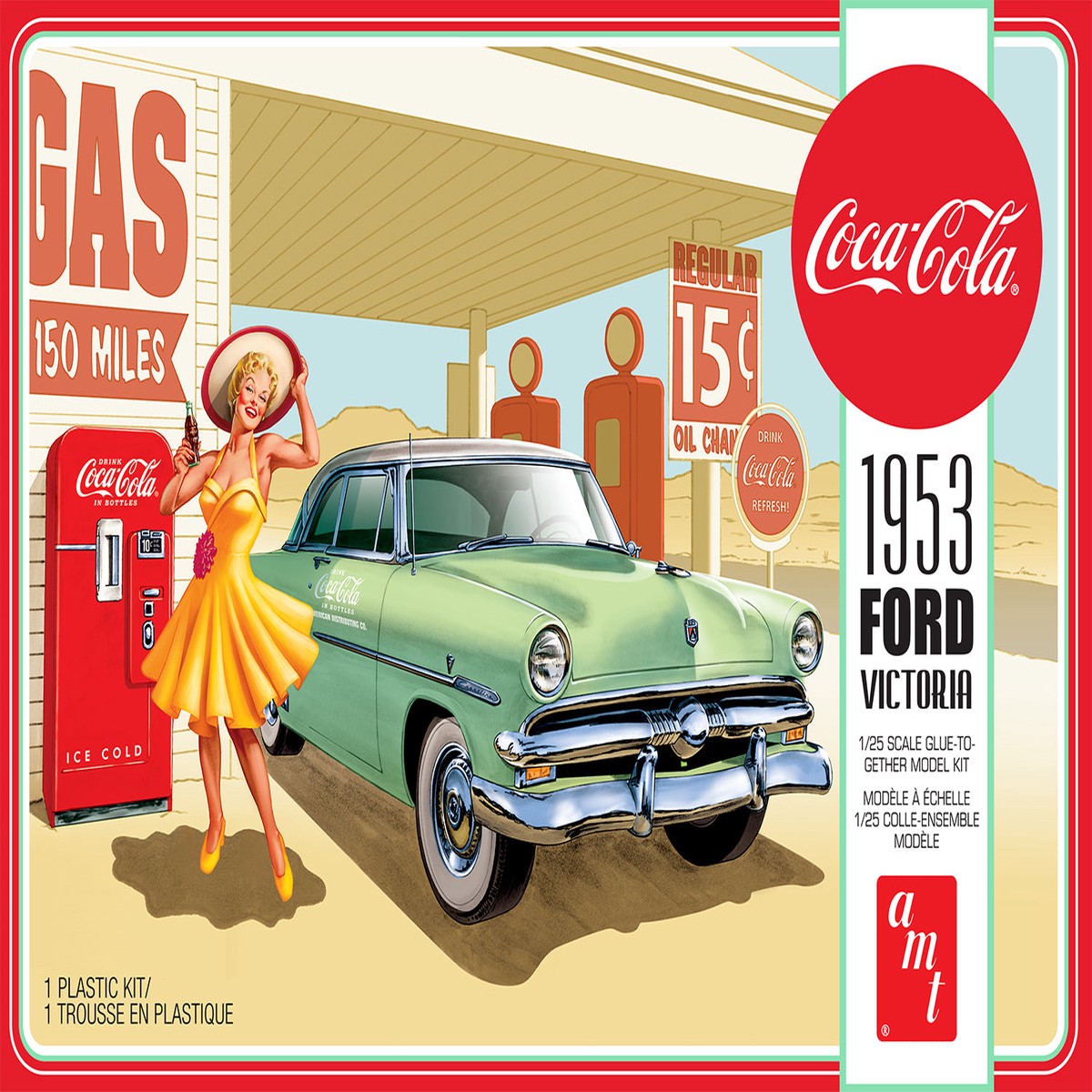 AMT 1146 1/25 1953 FORD VICTORIA HARDTOP W/COCA-COLA MACHINE