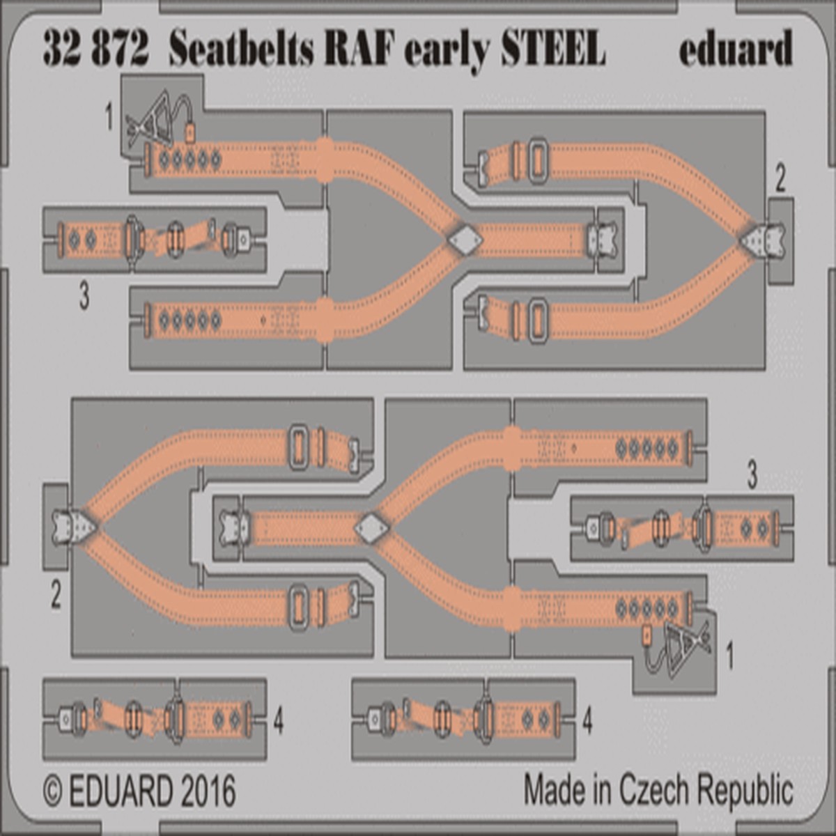 Eduard 32872 1/32 Seatbelts RAF early STEEL