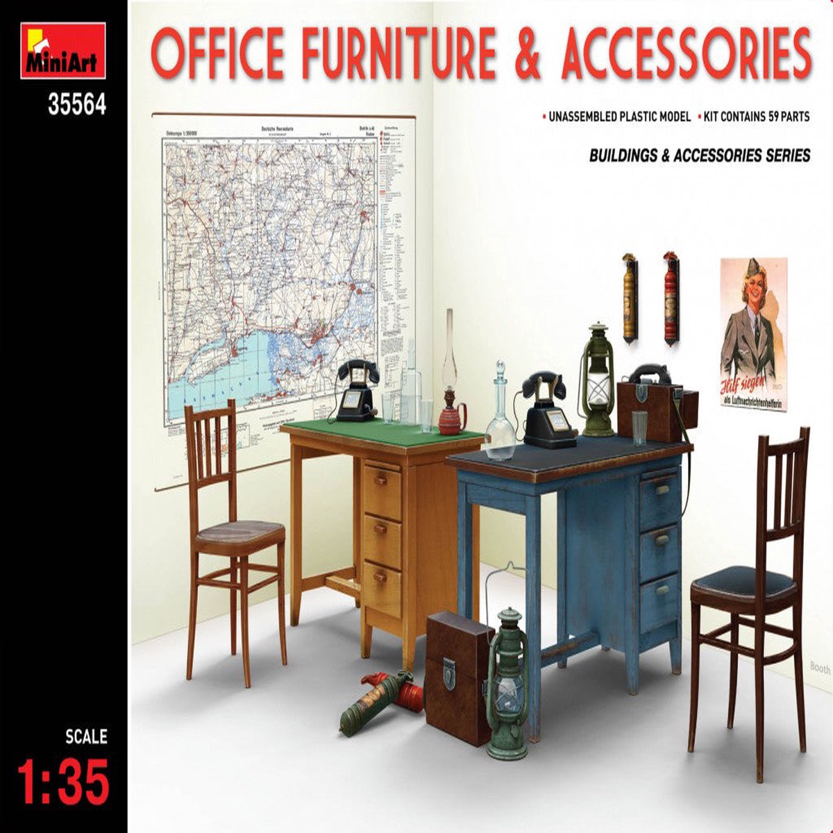 MiniArt 35564 1/35 Office Furniture & Accessories
