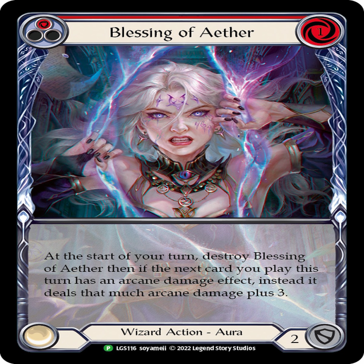 Blessing of Aether (Red) [LGS116] (Promo) Rainbow Foil - NM Rainbow Foil