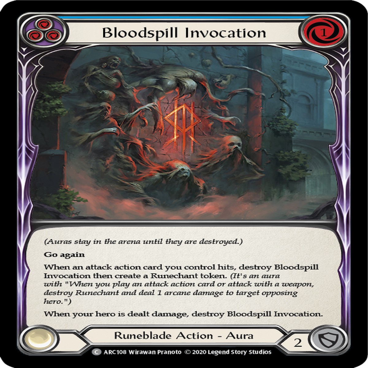 Bloodspill Invocation (Blue) [U-ARC108] (Arcane Rising Unlimited) Unlimited Rainbow Foil - NM Unlimited Rainbow Foil