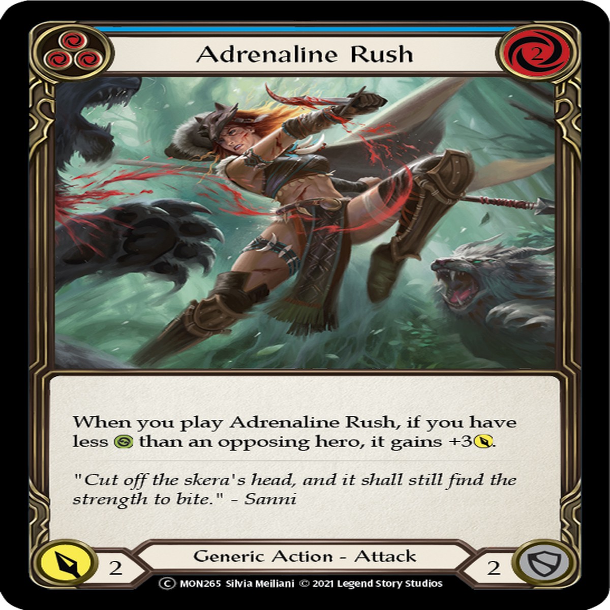 Adrenaline Rush (Blue) [U-MON265-RF] (Monarch Unlimited) Unlimited Rainbow Foil - NM Unlimited Rainbow Foil