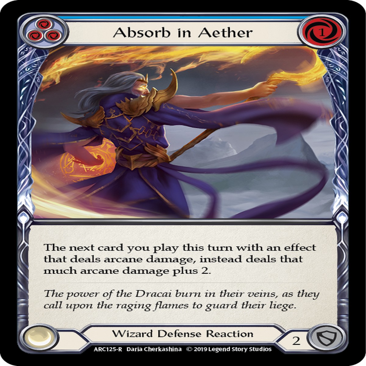Absorb in Aether (Blue) [ARC125-R] (Arcane Rising) 1st Edition Rainbow Foil - NM 1st Edition Rainbow Foil