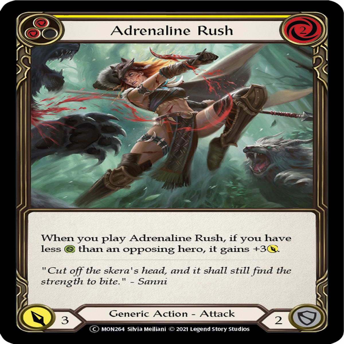 Adrenaline Rush (Yellow) [U-MON264-RF] (Monarch Unlimited) Unlimited Rainbow Foil - NM Unlimited Rainbow Foil