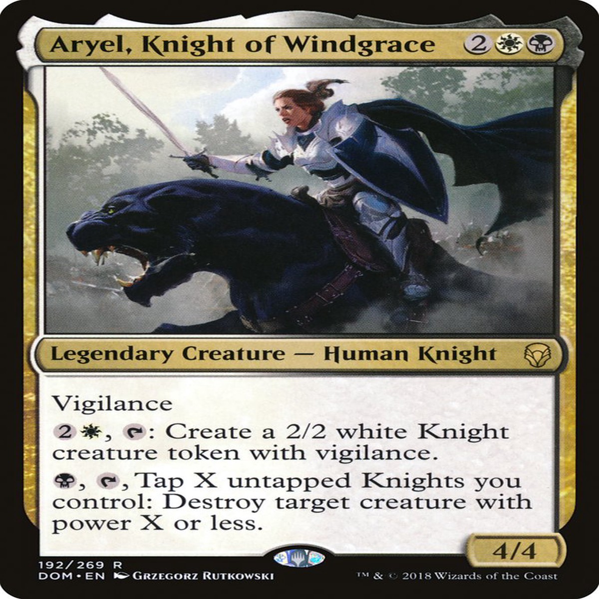 Aryel, Knight of Windgrace [Dominaria] - Near Mint/Excellent Foil