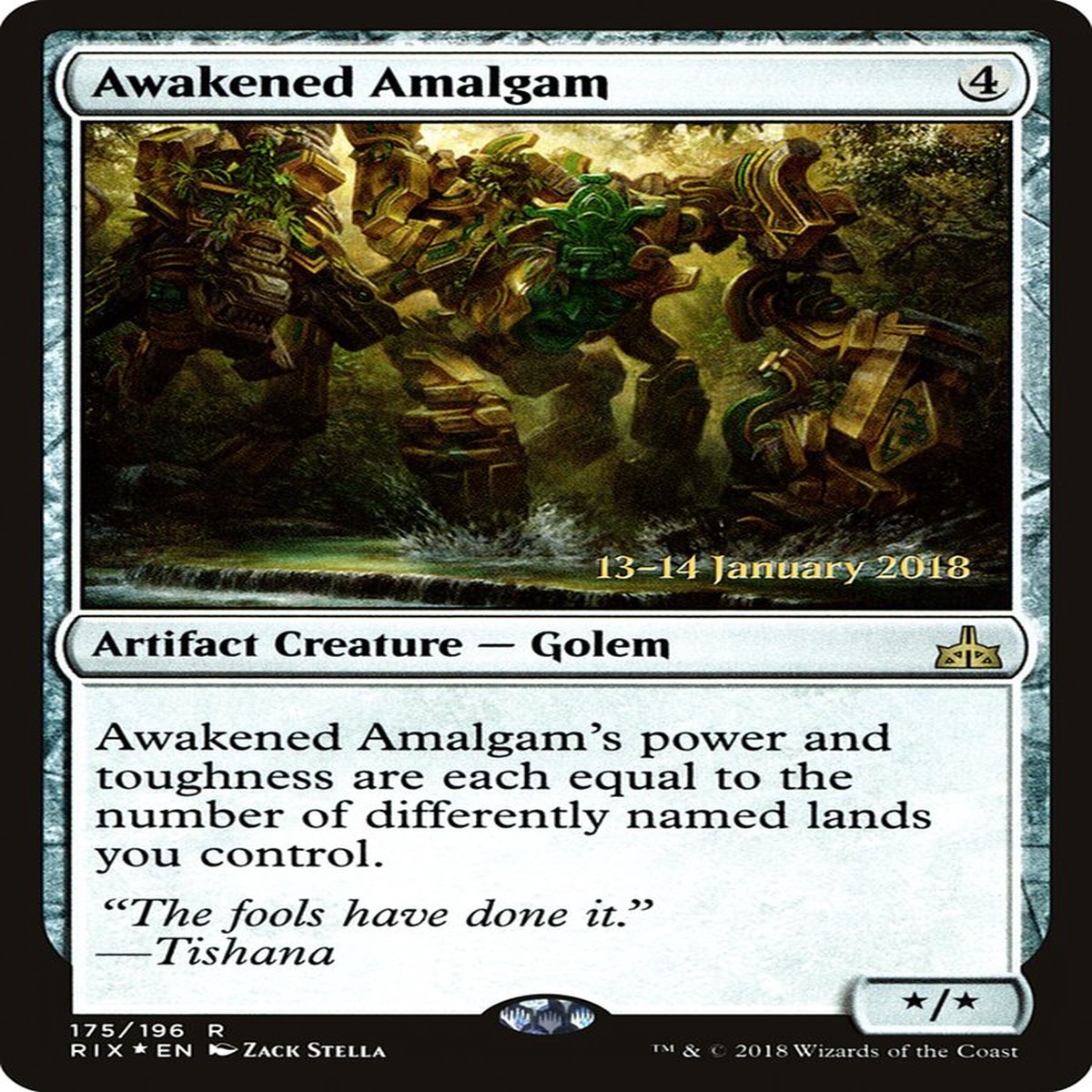 Awakened Amalgam [Rivals of Ixalan Prerelease Promos] - Near Mint/Excellent Foil