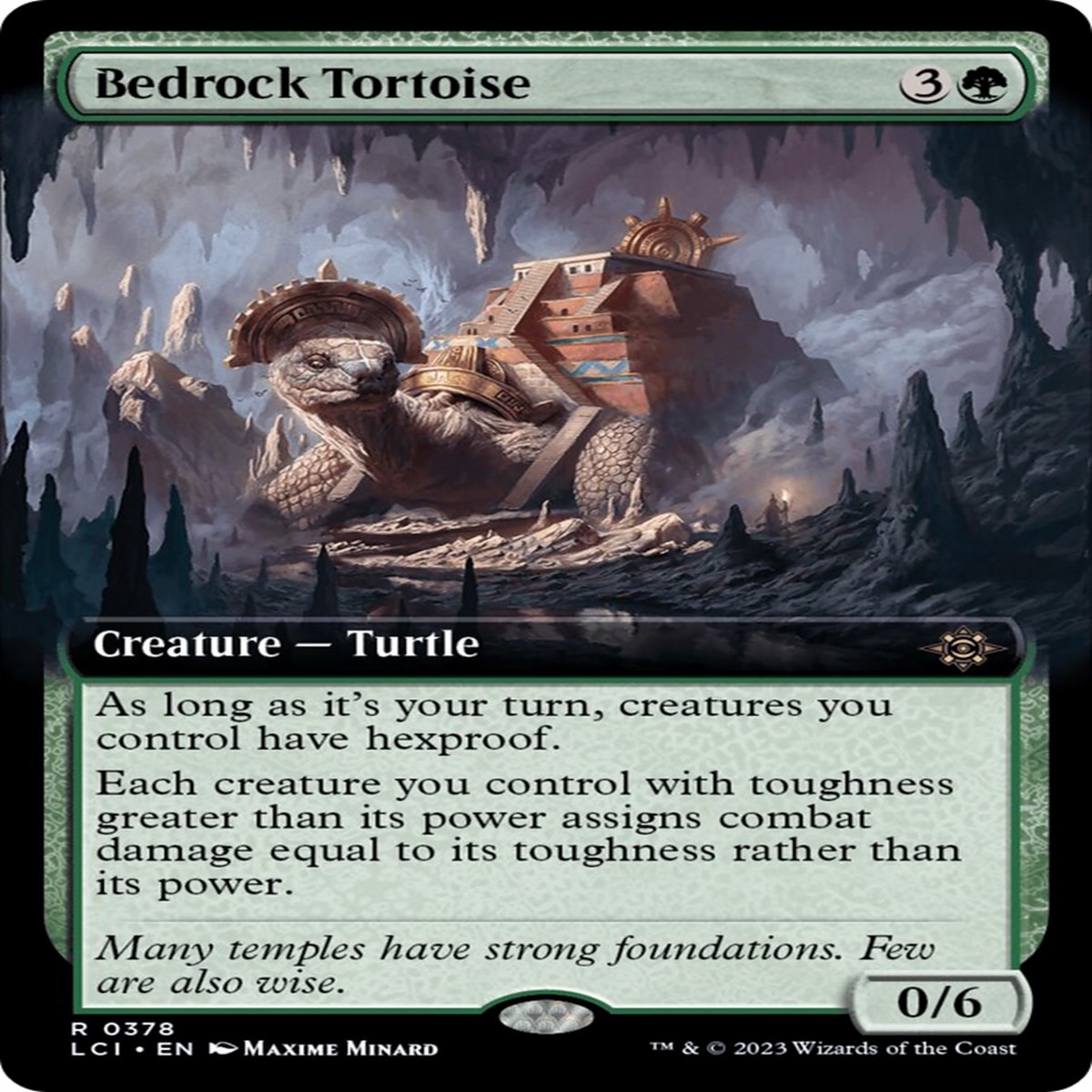 Bedrock Tortoise (Extended Art) [The Lost Caverns of Ixalan] - NM Foil