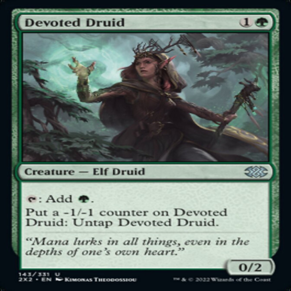 Devoted Druid [Double Masters 2022] - Near Mint/Excellent Foil
