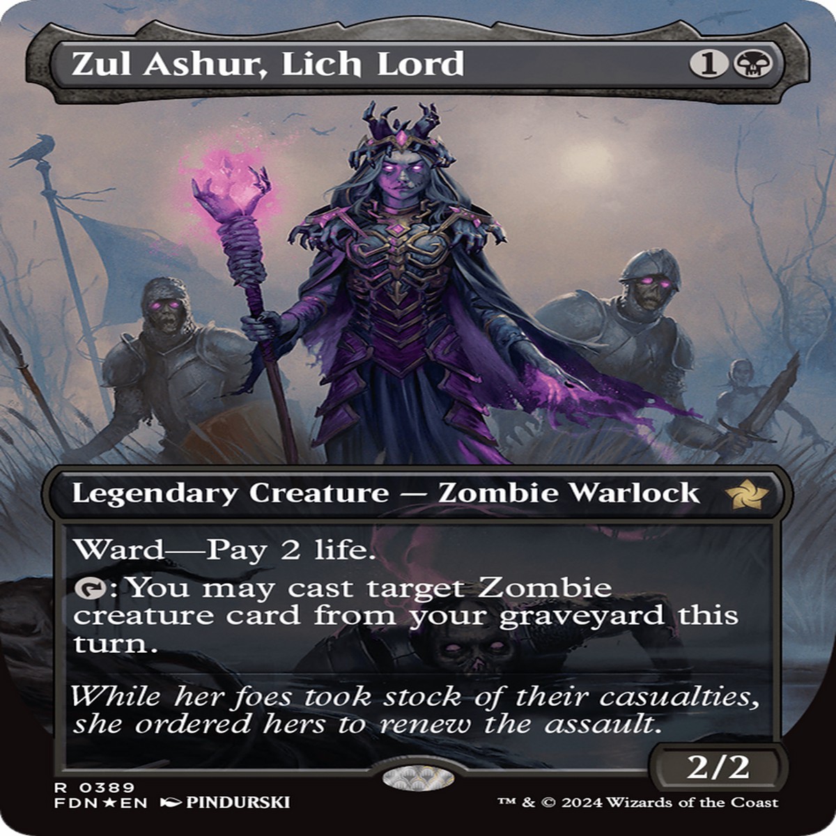 Zul Ashur, Lich Lord (Borderless) (Mana Foil) [Foundations] - Near Mint Foil