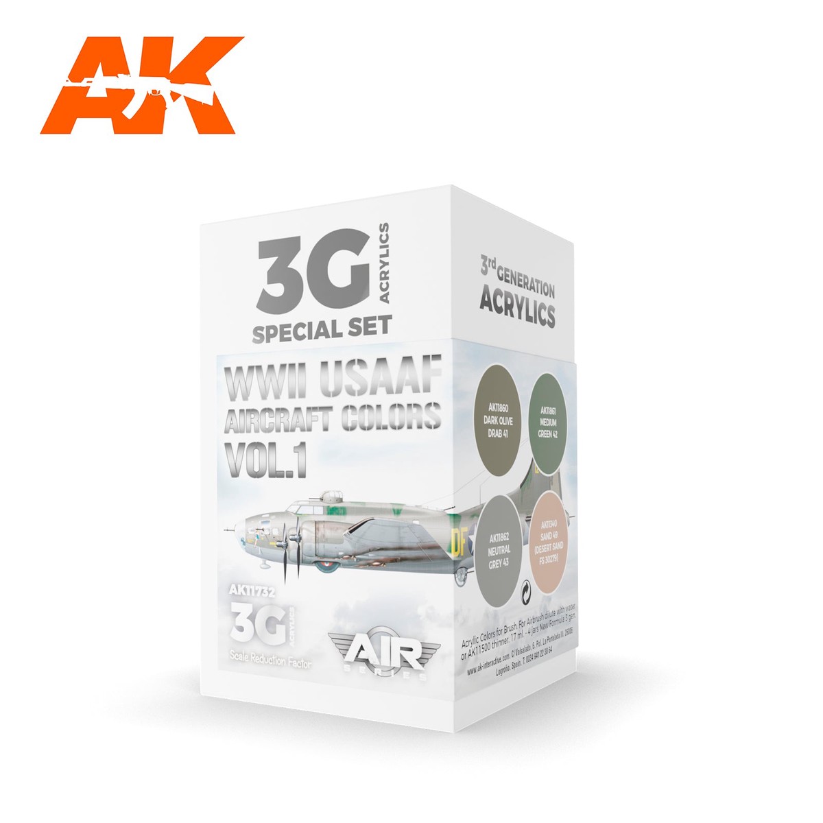 AK Interactive 3G Air - WWII USAAF Aircraft Colors Vol.1 SET