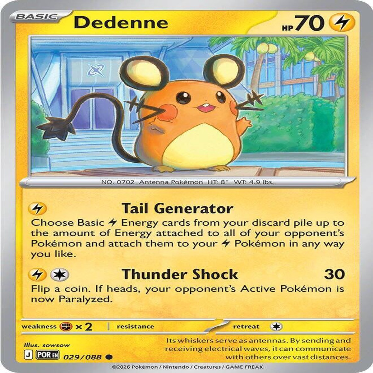Dedenne - 029/088 Normal ME03: Perfect Order Common 029/088 - Near Mint