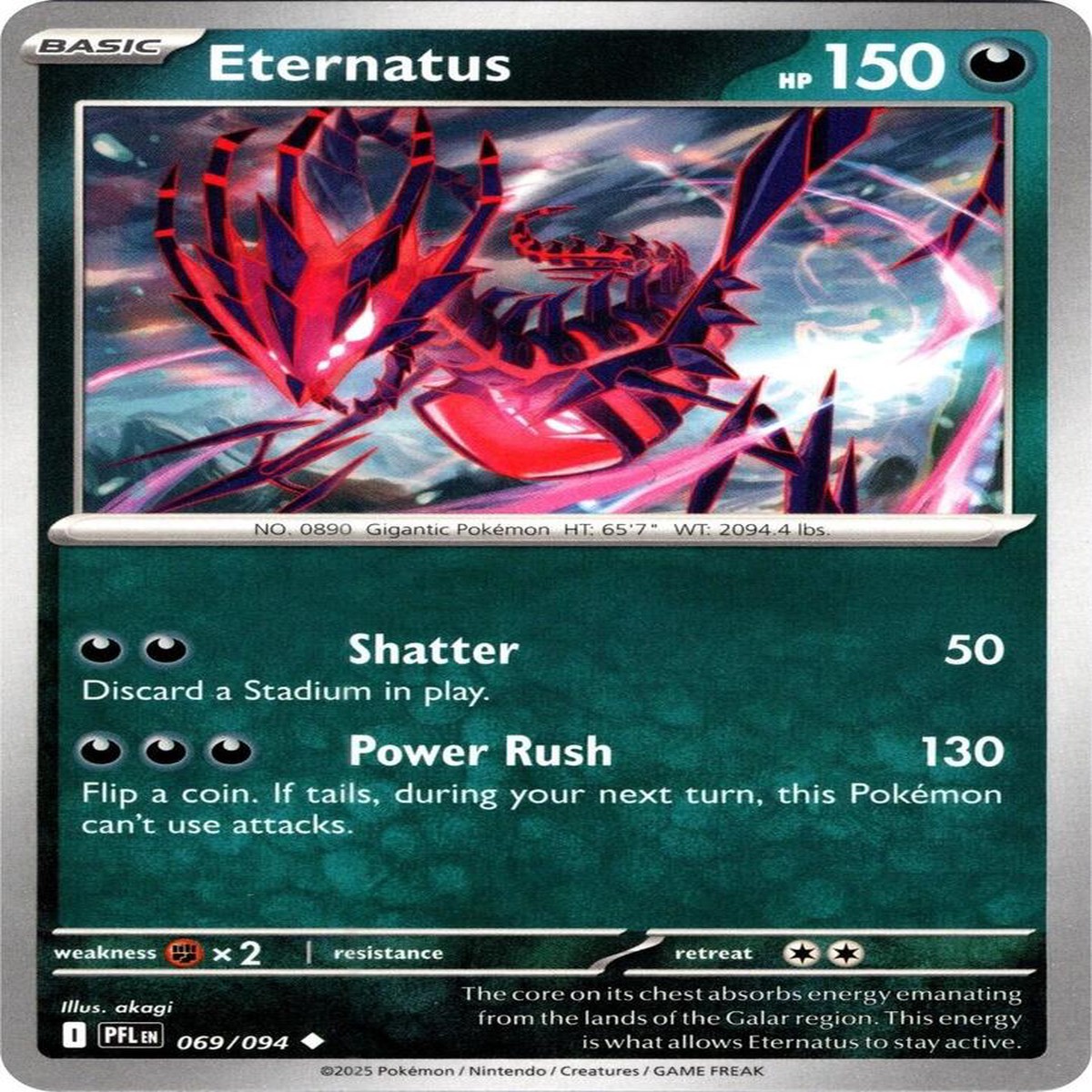 Eternatus Reverse Holofoil ME02: Phantasmal Flames Uncommon 069/094 - Near Mint