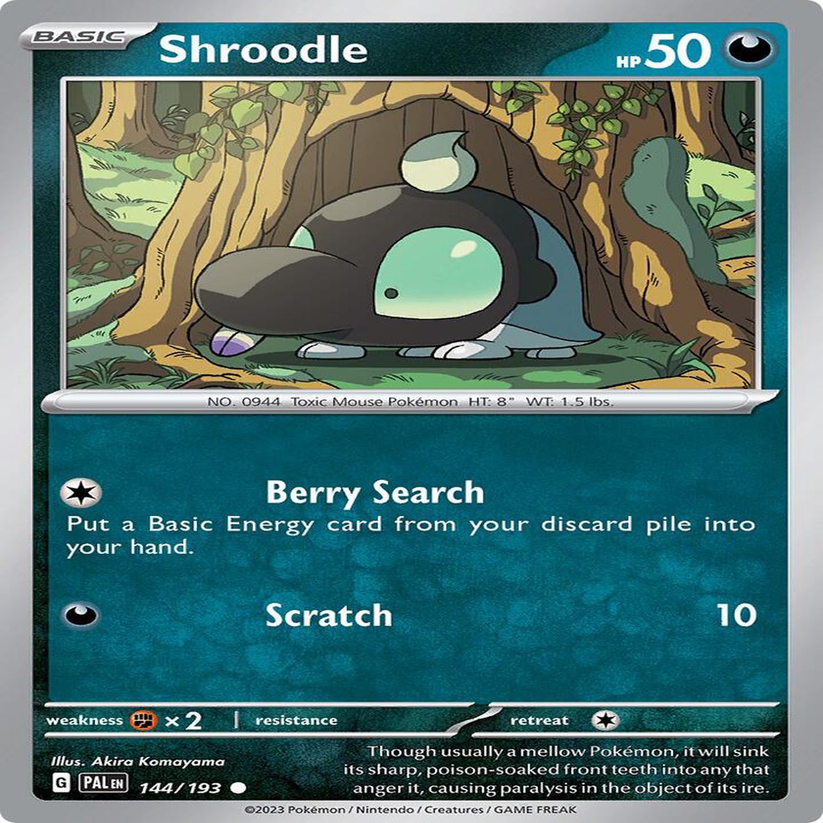 Shroodle - 144/193 Normal SV02: Paldea Evolved Common 144/193 - Near Mint