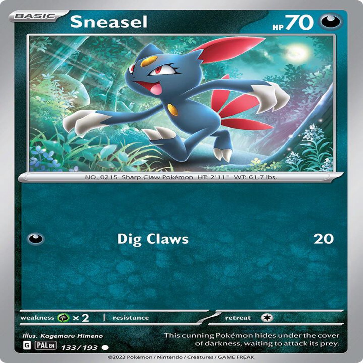 Sneasel Normal SV02: Paldea Evolved Common 133/193 - Near Mint