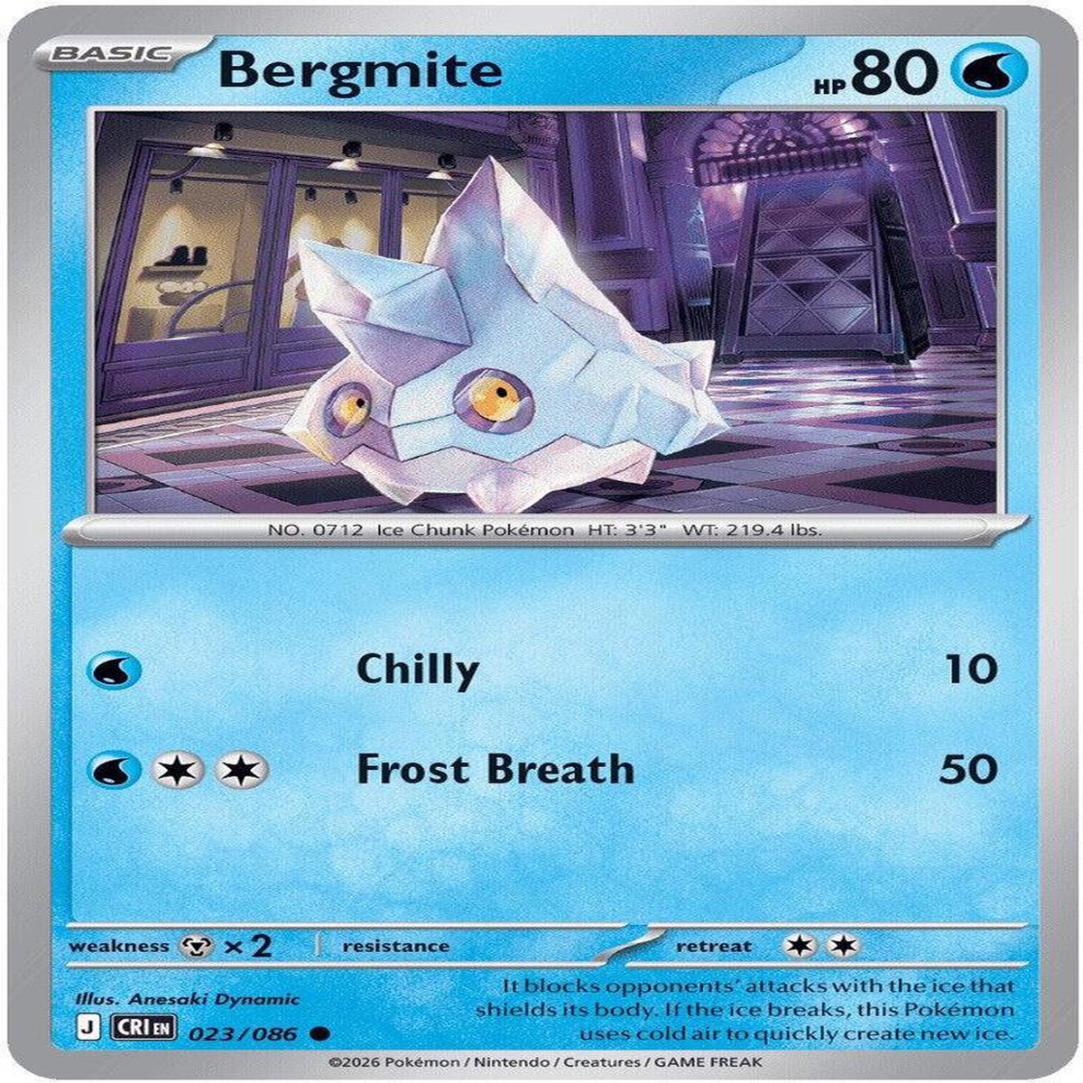 Bergmite Normal ME04: Chaos Rising Common 023/086 - Near Mint